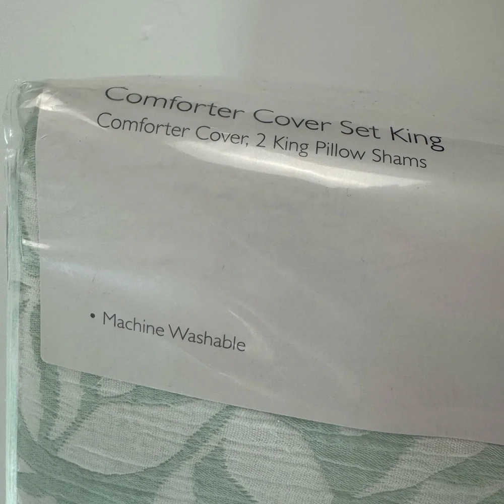 NEW Sky Jardin Silhouette Duvet Cover & 2 Shams Set Green
